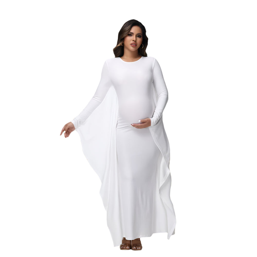 Women Pregnancy Photoshoot Maxi Batwing Sleeve Bodycon Long Maternity Dress