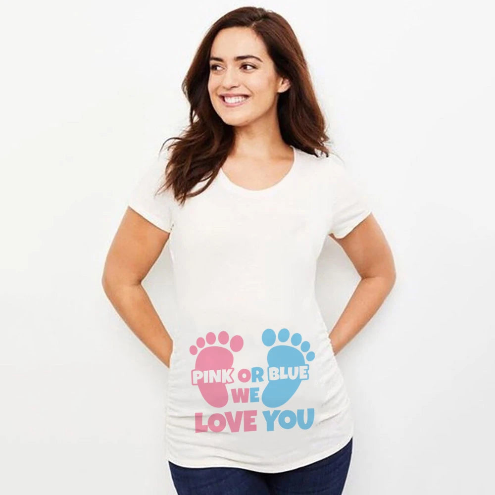 Mommy Love You Printed Pregnant T Shirt