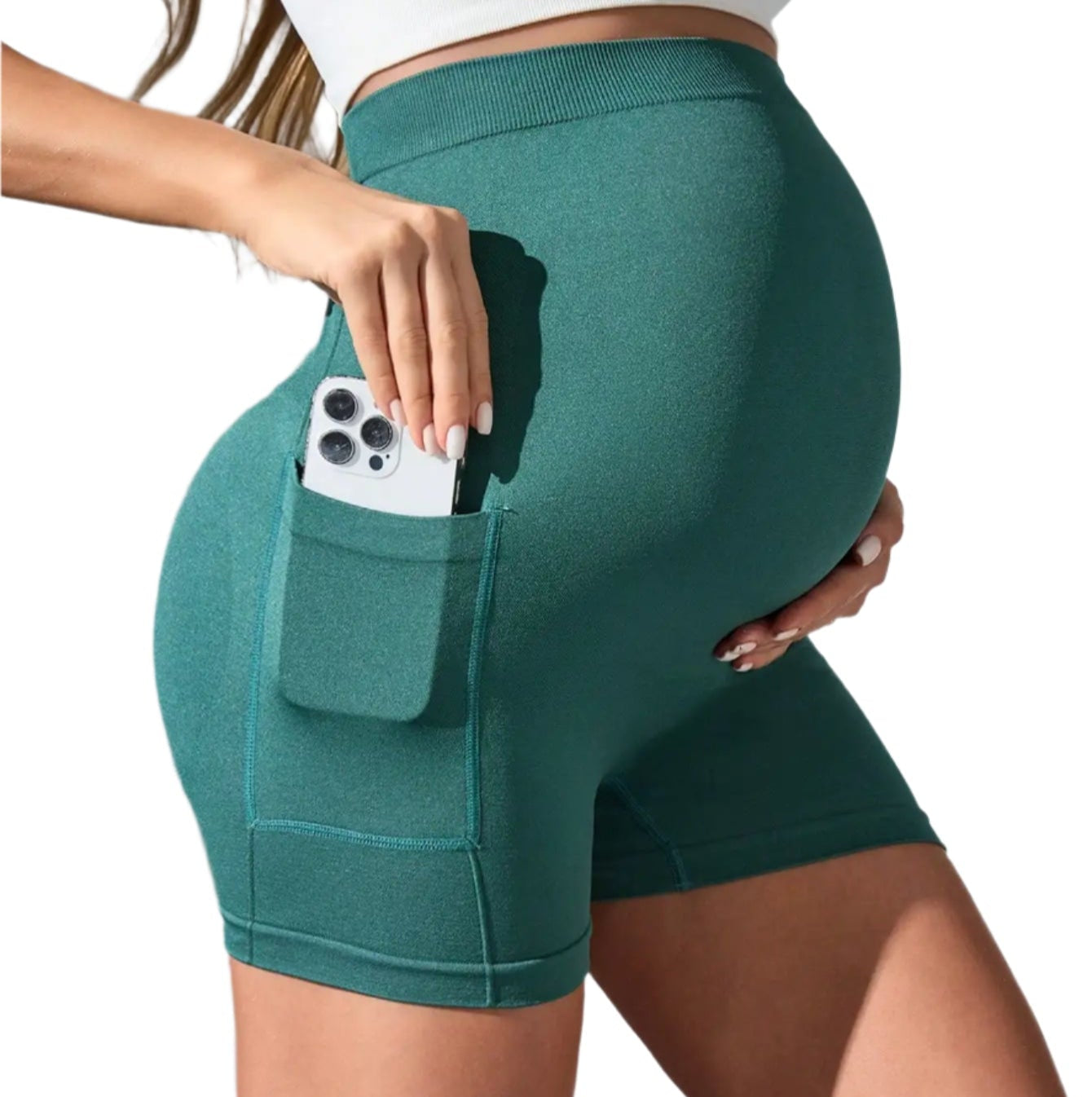 Women Maternity Yoga Short With Pockets