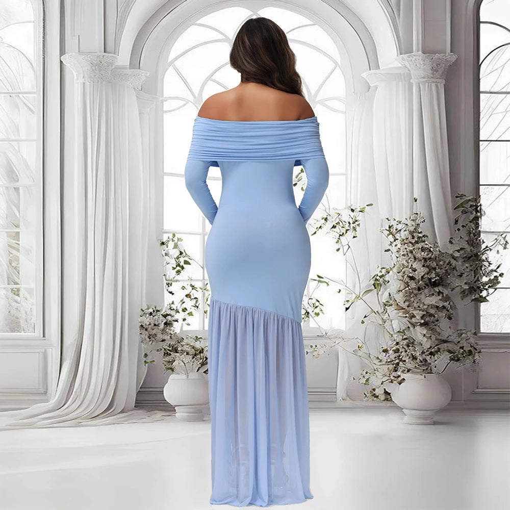 Maternity Off-Shoulder Dresses For Photoshoot