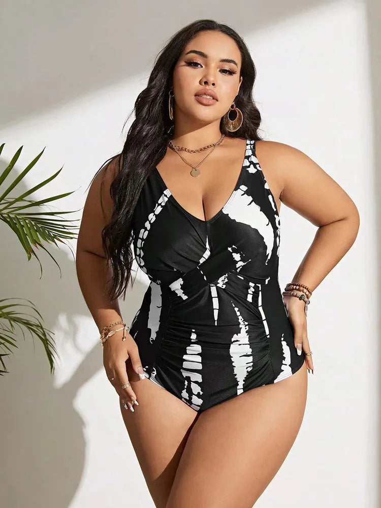 Plus Size One-Piece Push Up Swimsuit