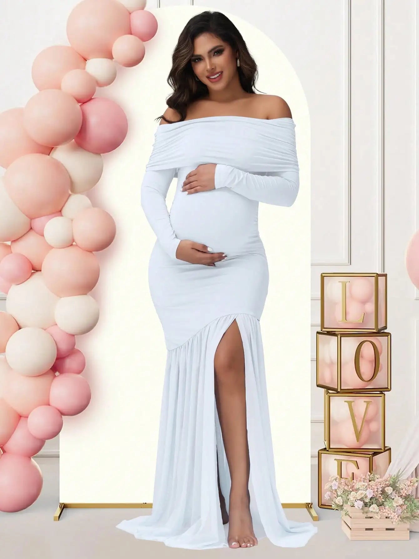Maternity Off-Shoulder Dresses For Photoshoot
