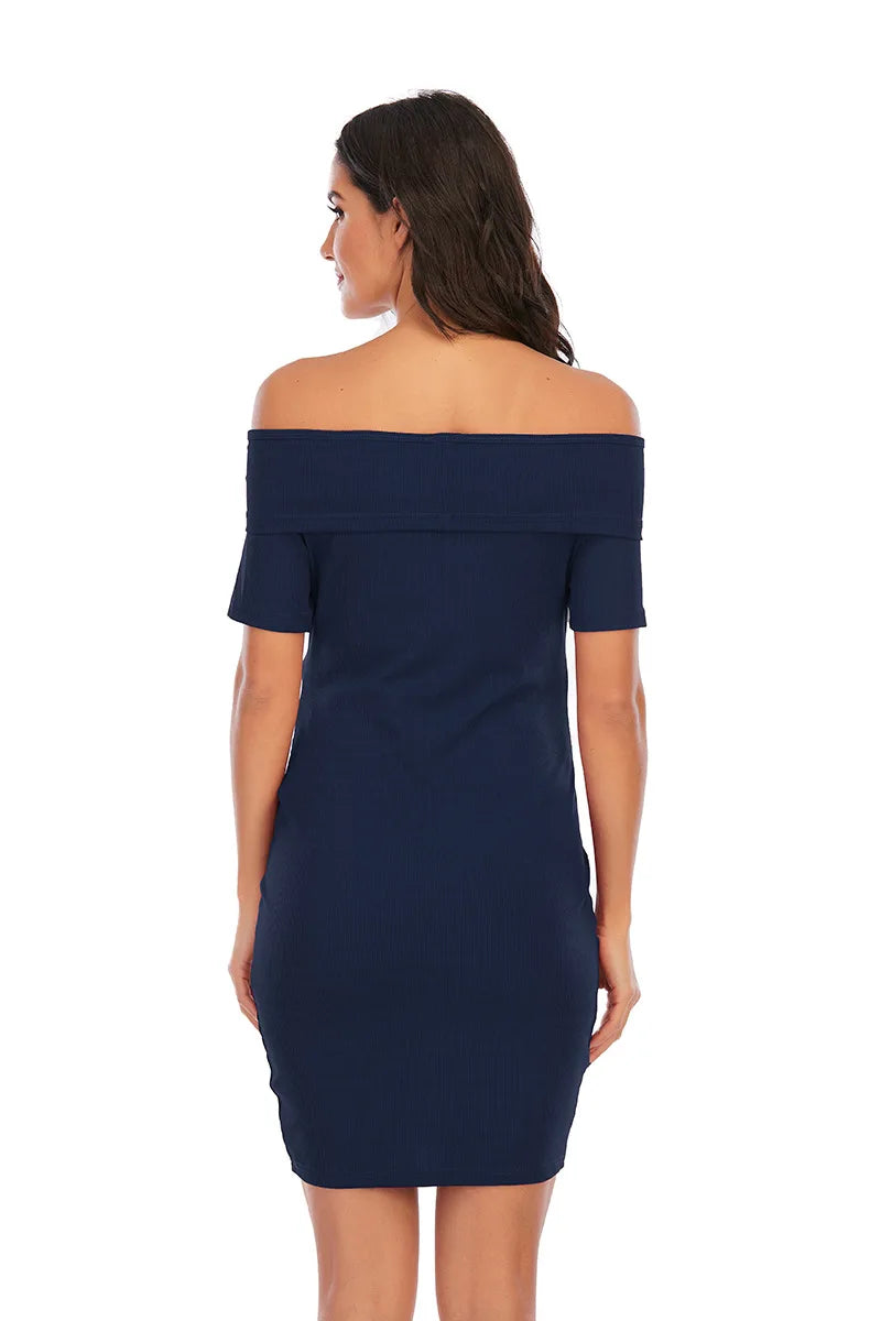 Off Shoulder Sleeveless Maternity Dress