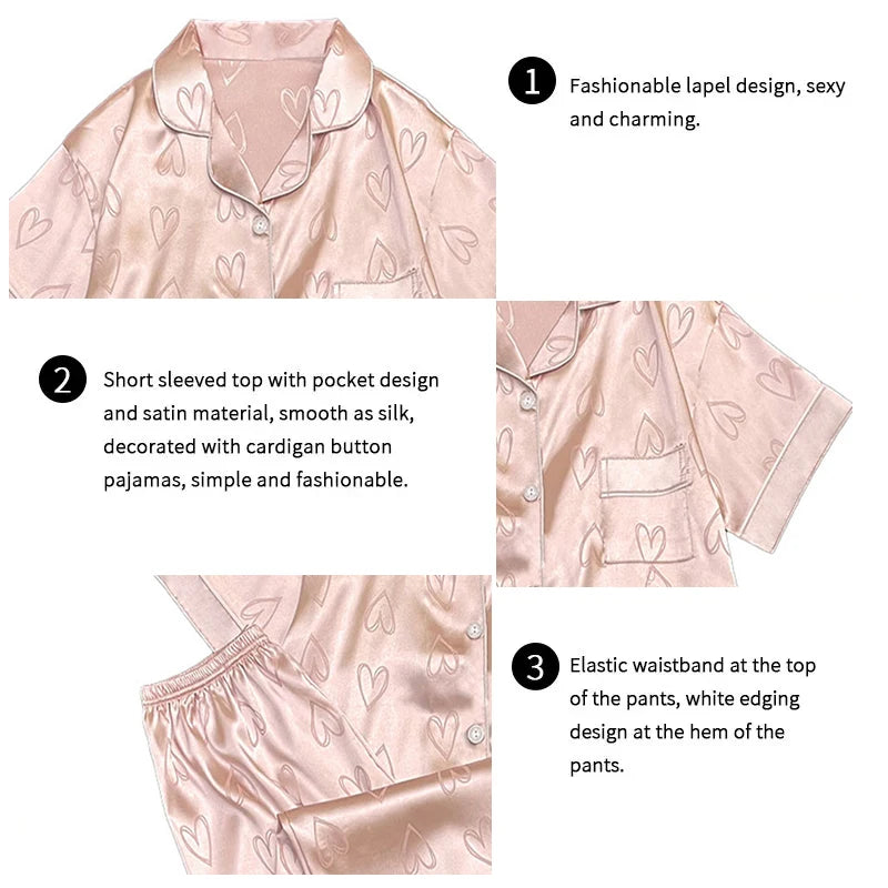 Women Love Print Short-Sleeved Pajama