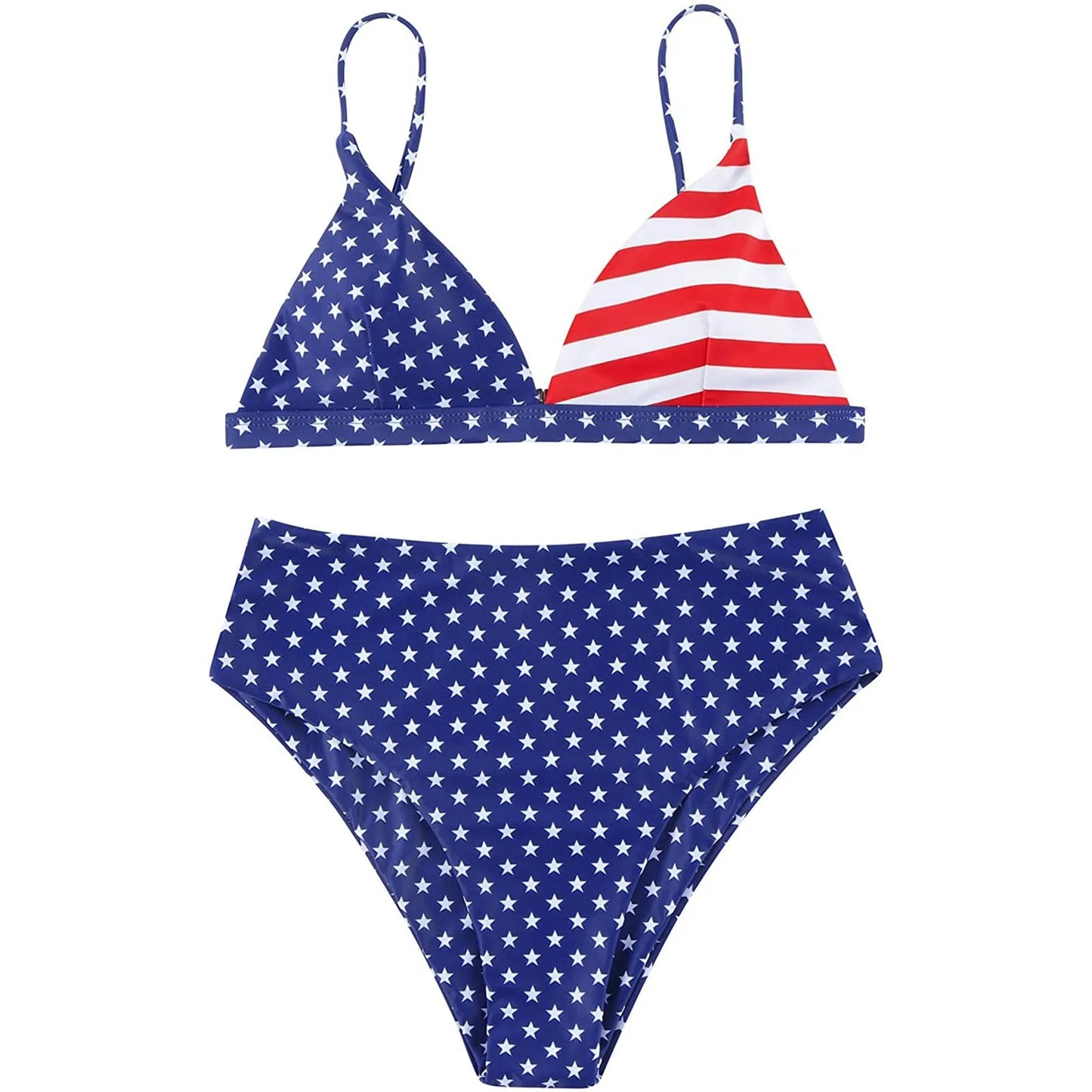 American USA Flag Print Bikinis Set July 4th Bikini Swimsuit