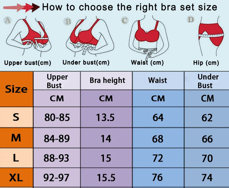 Sexy Set Womens Underwear Exotic Emotional Bra Set Embroidered Print