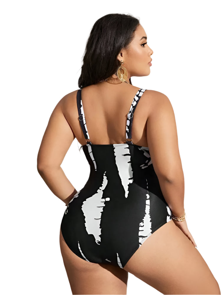 Plus Size One-Piece Push Up Swimsuit