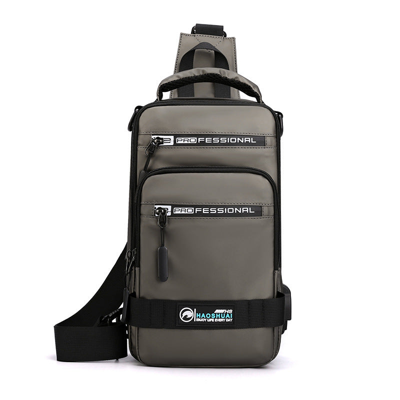 Multifunction Bags For Men Nylon Backpack Crossbody Shoulder Bag With USB Charging Port