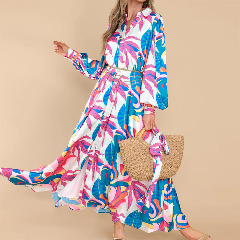 New Printed Long-sleeved Dresses