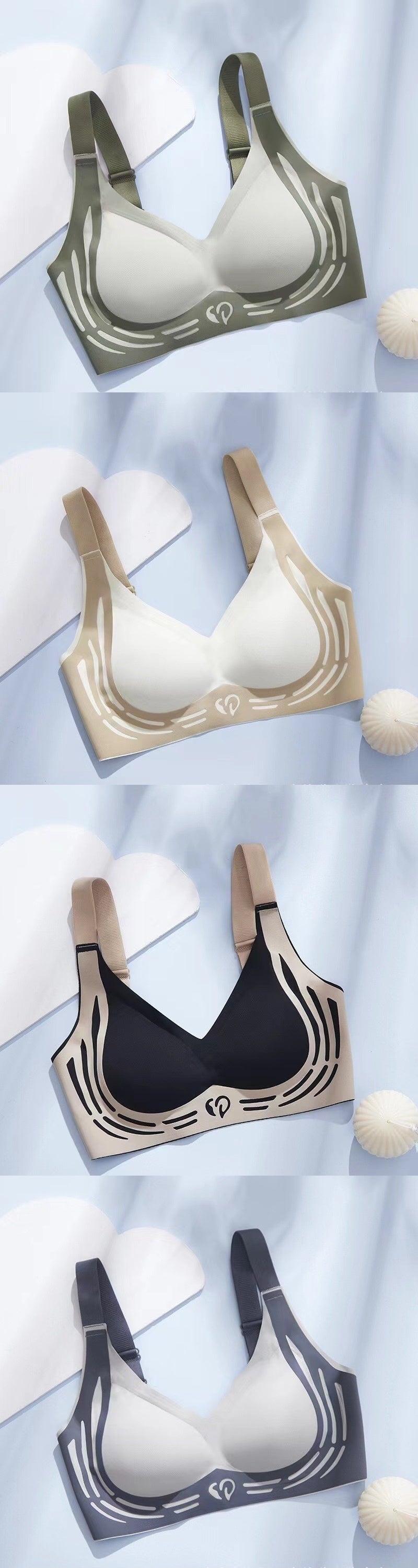 4PCS Sports Bra With Soft Support Adjustment