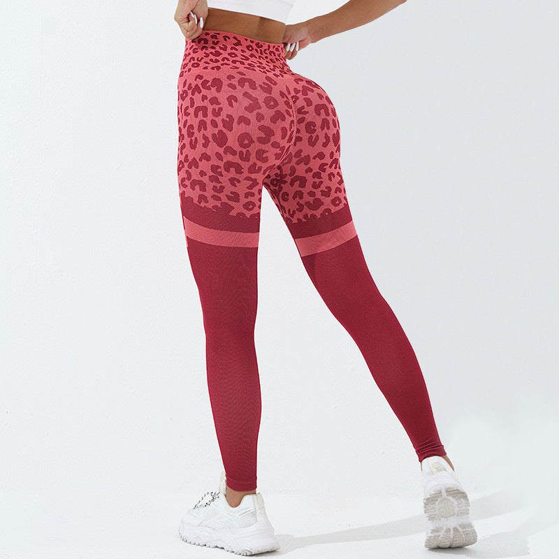 Leopard Print Fitness Pants For Women High Waist Butt Lifting Seamless Legging