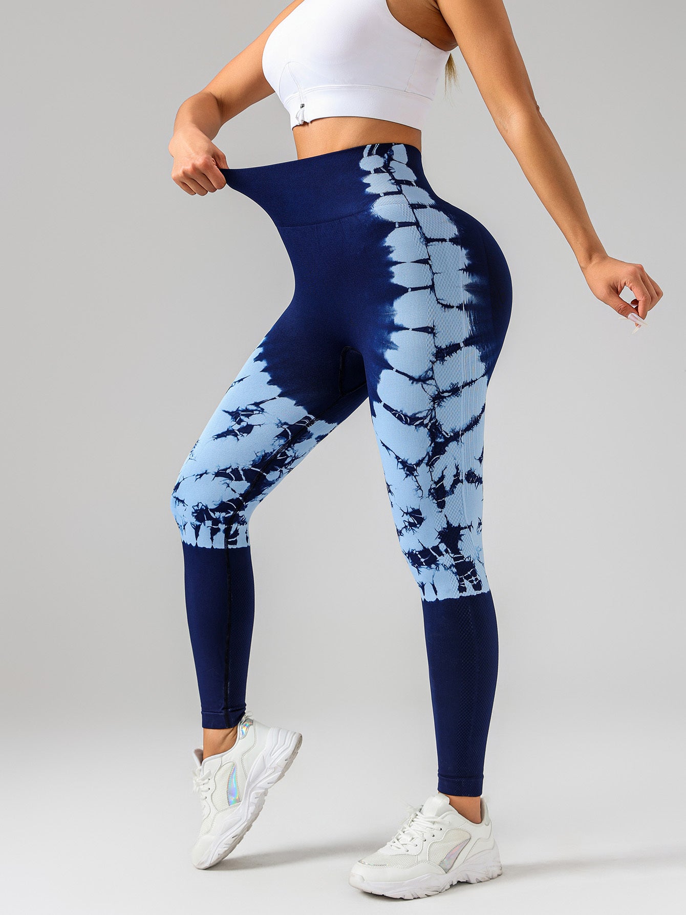 Tie-dye Women's Yoga Leggings With High Waistband, Moisture-Wicking, And Stretchy