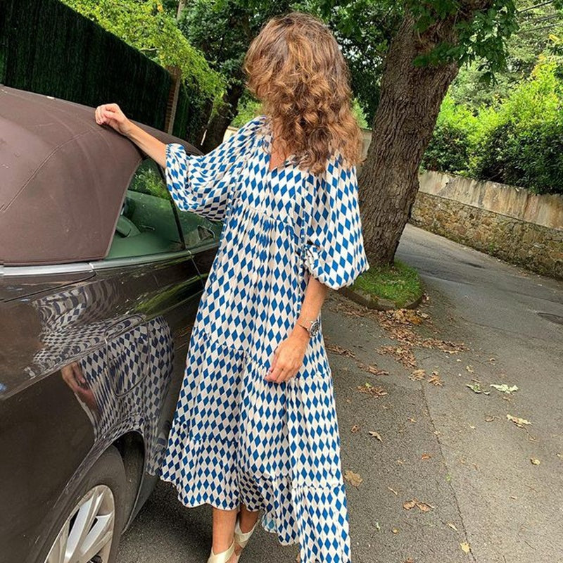 Casual Loose V-Neck Long Dress