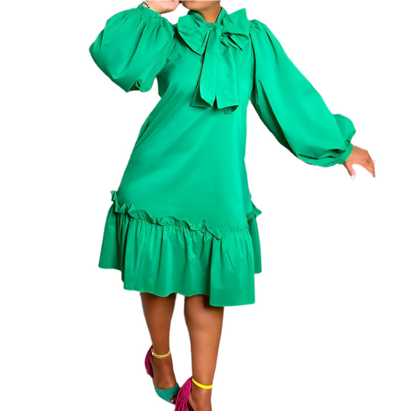 Loose Plus Size Casual Ruffle Dress