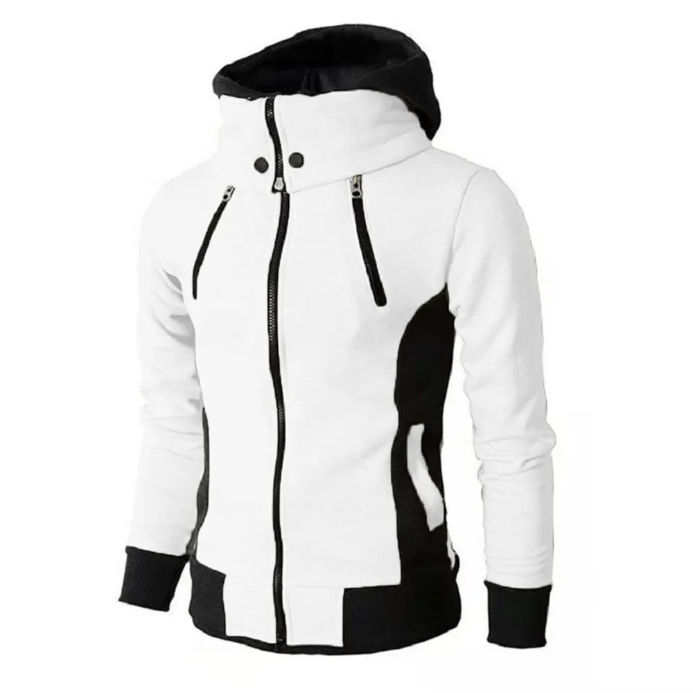 Zip UP Hooded Fake Two Pieces Jacket