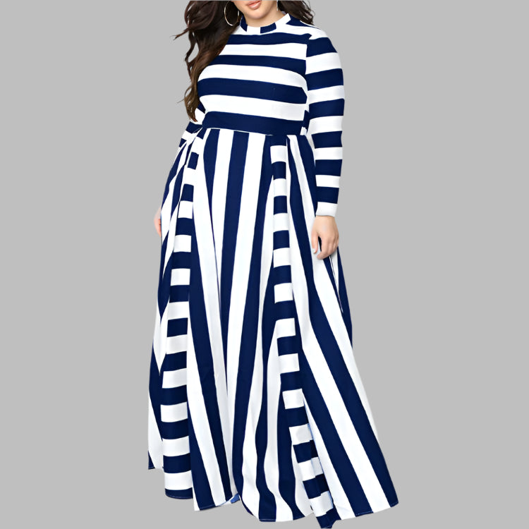 Loose Plus Size Striped Woman's Dress