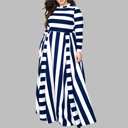 Loose Plus Size Striped Woman's Dress
