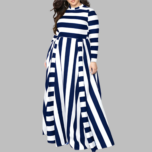 Loose Plus Size Striped Woman's Dress
