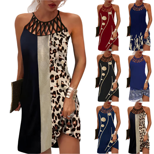 Print Dress Casual Halter neck Dress