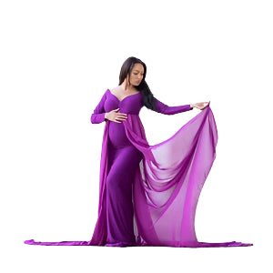 Photo Mopping Long Maternity Dress