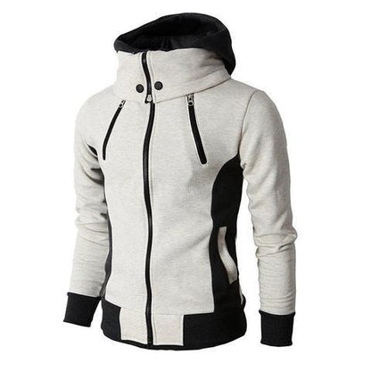 Zip UP Hooded Fake Two Pieces Jacket