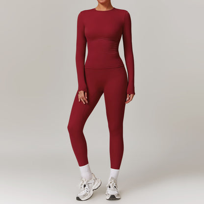 Tight-fitting Brushed  Quick-drying Fitness  Long Sleeve Tracksuits
