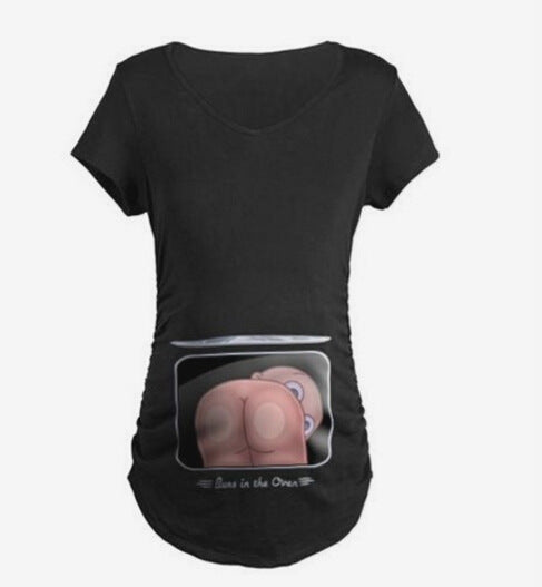 Baby Digital Printed Women's Maternity Cute Casual Tee