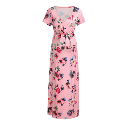 Maternity Floral Printed Long Dress