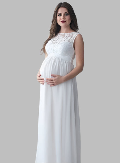Lace Sleeveless Maternity Dress