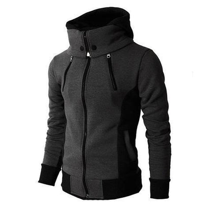 Zip UP Hooded Fake Two Pieces Jacket