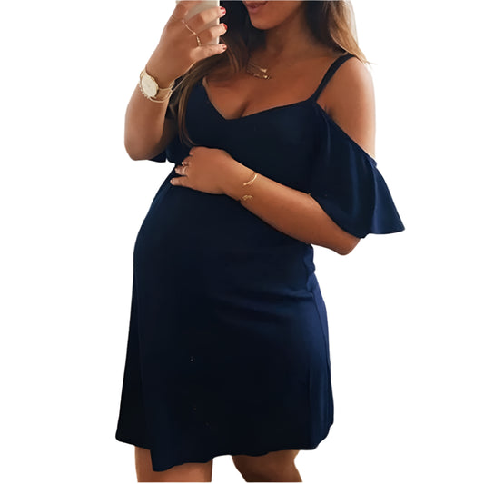Pregnancy-Dress Maternity-Solid Dresses