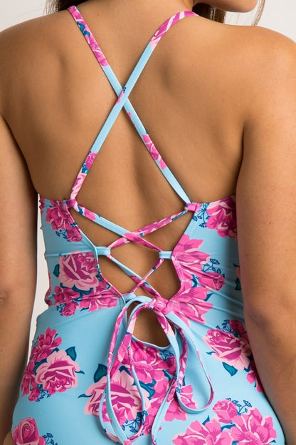 Maternity swimwear solid color pull-edge
