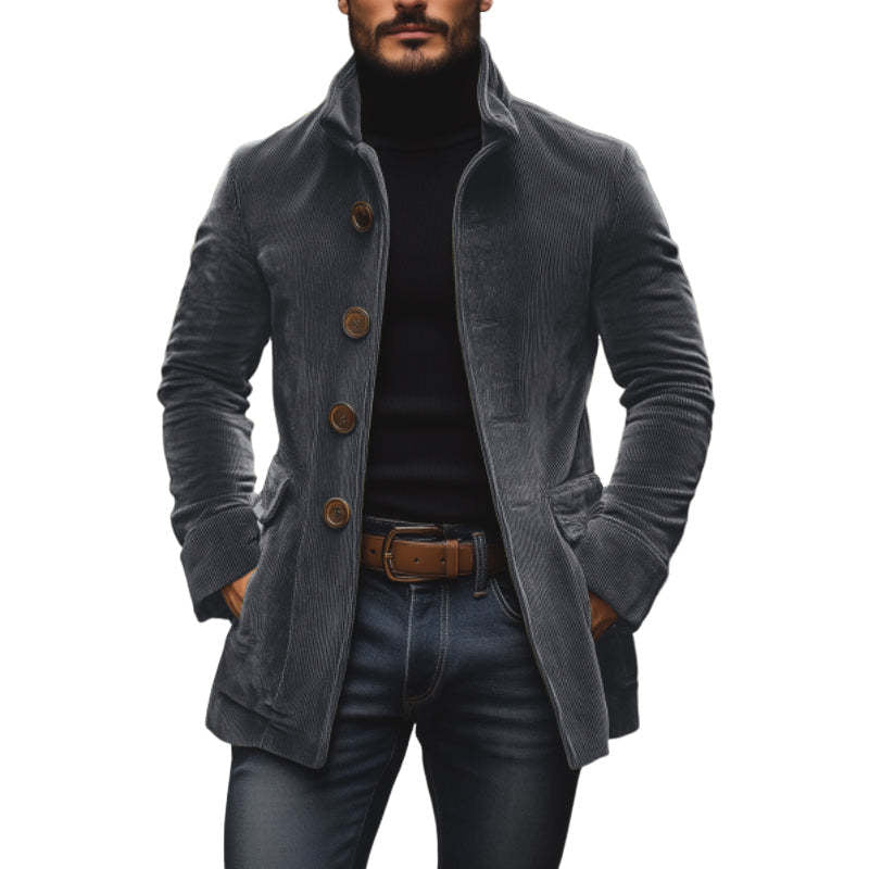 Pocket Button Solid Color Men Blazer