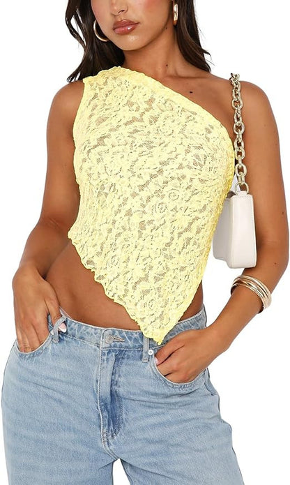 Ins Lace Backless Top