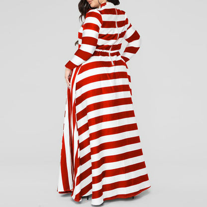 Loose Plus Size Striped Woman's Dress
