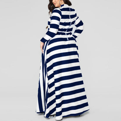 Loose Plus Size Striped Woman's Dress