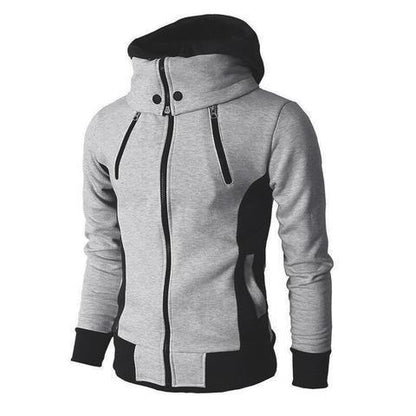 Zip UP Hooded Fake Two Pieces Jacket