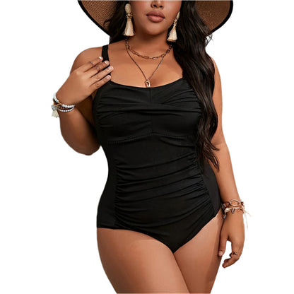Women's Plus Size One-piece Solid Color Breathable Swimsuit