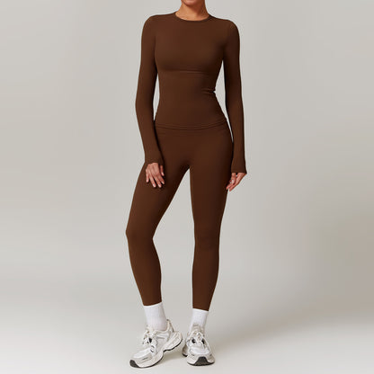 Tight-fitting Brushed  Quick-drying Fitness  Long Sleeve Tracksuits