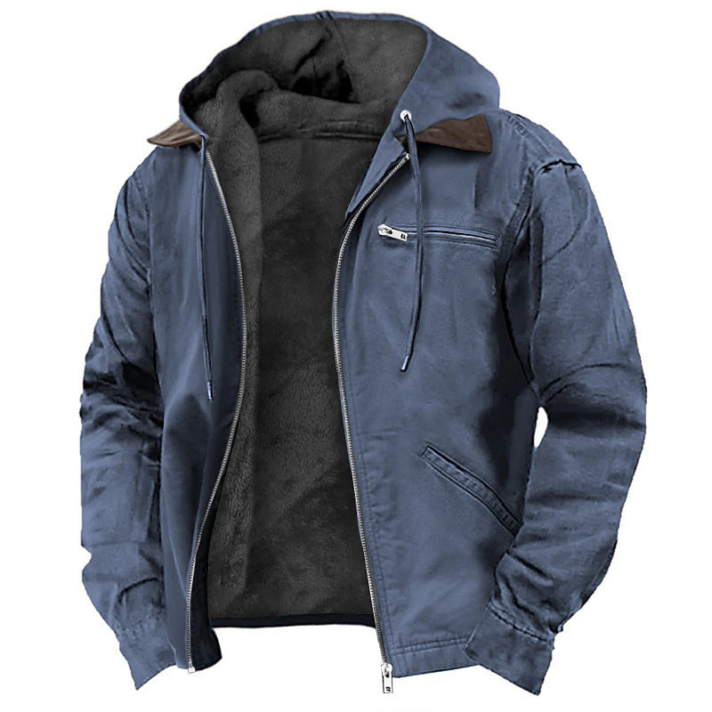 Winter Hooded Warm Fleece Zip-up Jacket