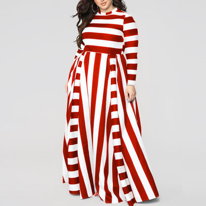 Loose Plus Size Striped Woman's Dress