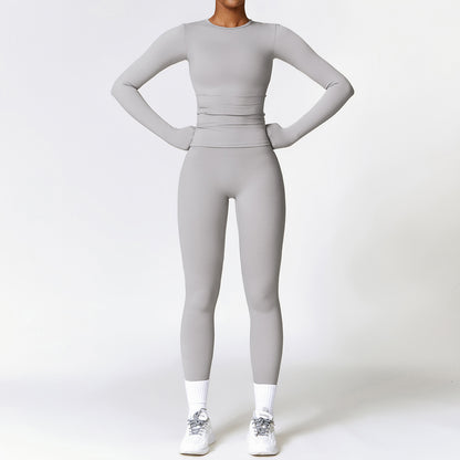 Tight-fitting Brushed  Quick-drying Fitness  Long Sleeve Tracksuits