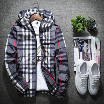 Men Hooded Luminous Zipper Jacket