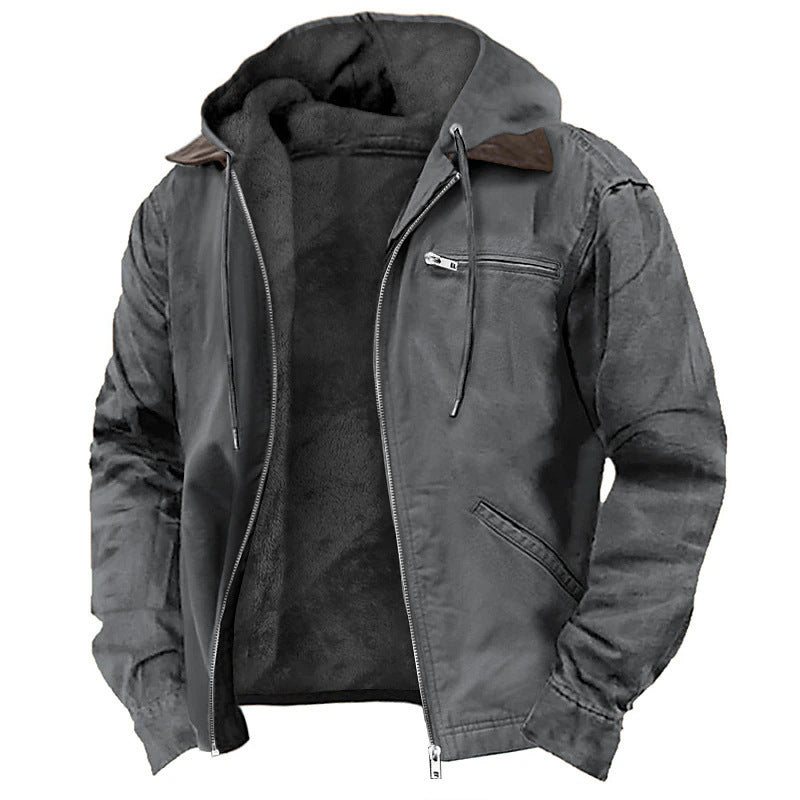Winter Hooded Warm Fleece Zip-up Jacket