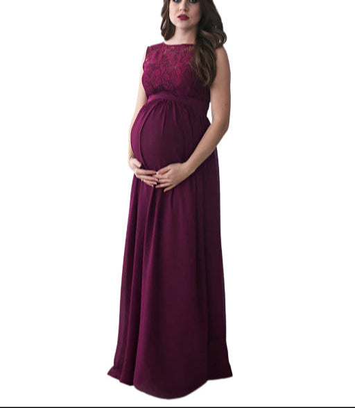 Lace Sleeveless Maternity Dress