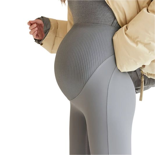 Fleece-lined High-waist Belly Supporting Maternity Legging