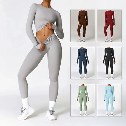 Tight-fitting Brushed  Quick-drying Fitness  Long Sleeve Tracksuits