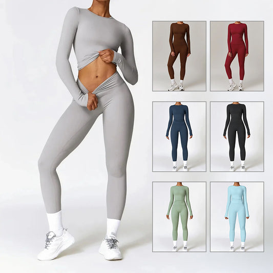 Tight-fitting Brushed  Quick-drying Fitness  Long Sleeve Tracksuits