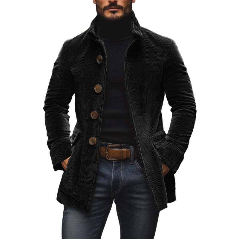 Pocket Button Solid Color Men Blazer