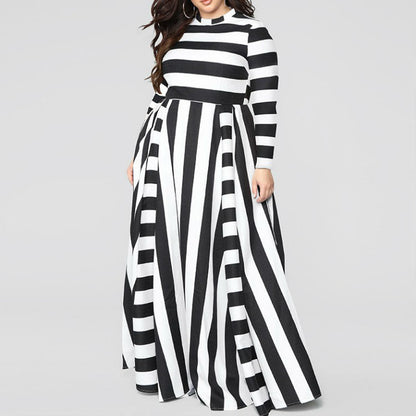 Loose Plus Size Striped Woman's Dress